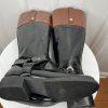 Steve Madden Equestrian Riding Chalet Leather Boots Size 6.5M Black Brown Tall
