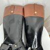 Steve Madden Equestrian Riding Chalet Leather Boots Size 6.5M Black Brown Tall
