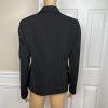 Kasper Polyester Black Striped Pant Suit Size 6 Peak Collar Lined 2PC