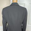Kasper Polyester Black Striped Pant Suit Size 6 Peak Collar Lined 2PC