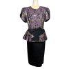 OLIVIER N Y Vtg Gothic Purple Black Sequin Polyester Lace Tiered Bow Dress 9-10