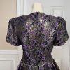 OLIVIER N Y Vtg Gothic Purple Black Sequin Polyester Lace Tiered Bow Dress 9-10