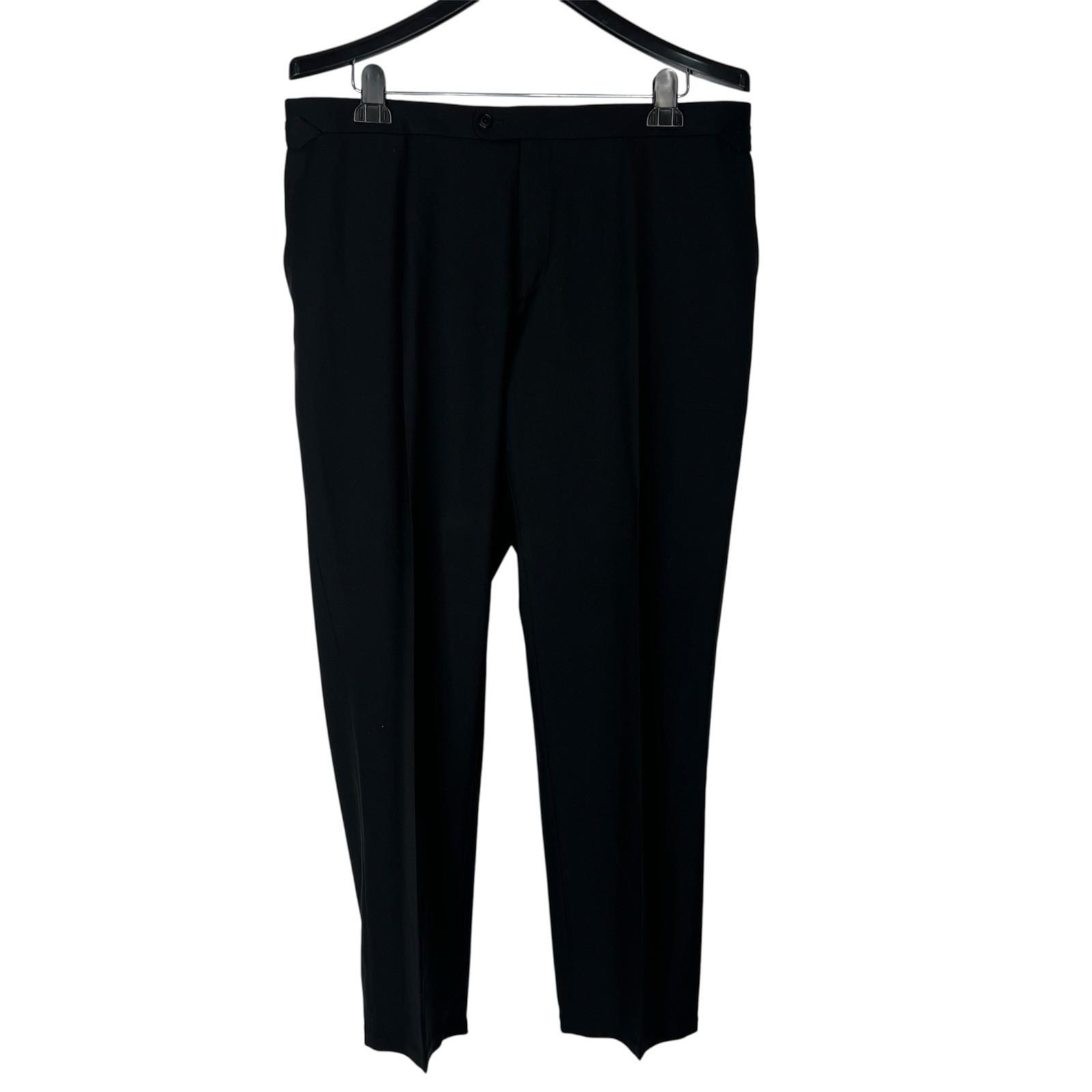 SuitSupply Slim Leg Straight Brescia Trousers Wool Pants 40x30 Black Flat Front