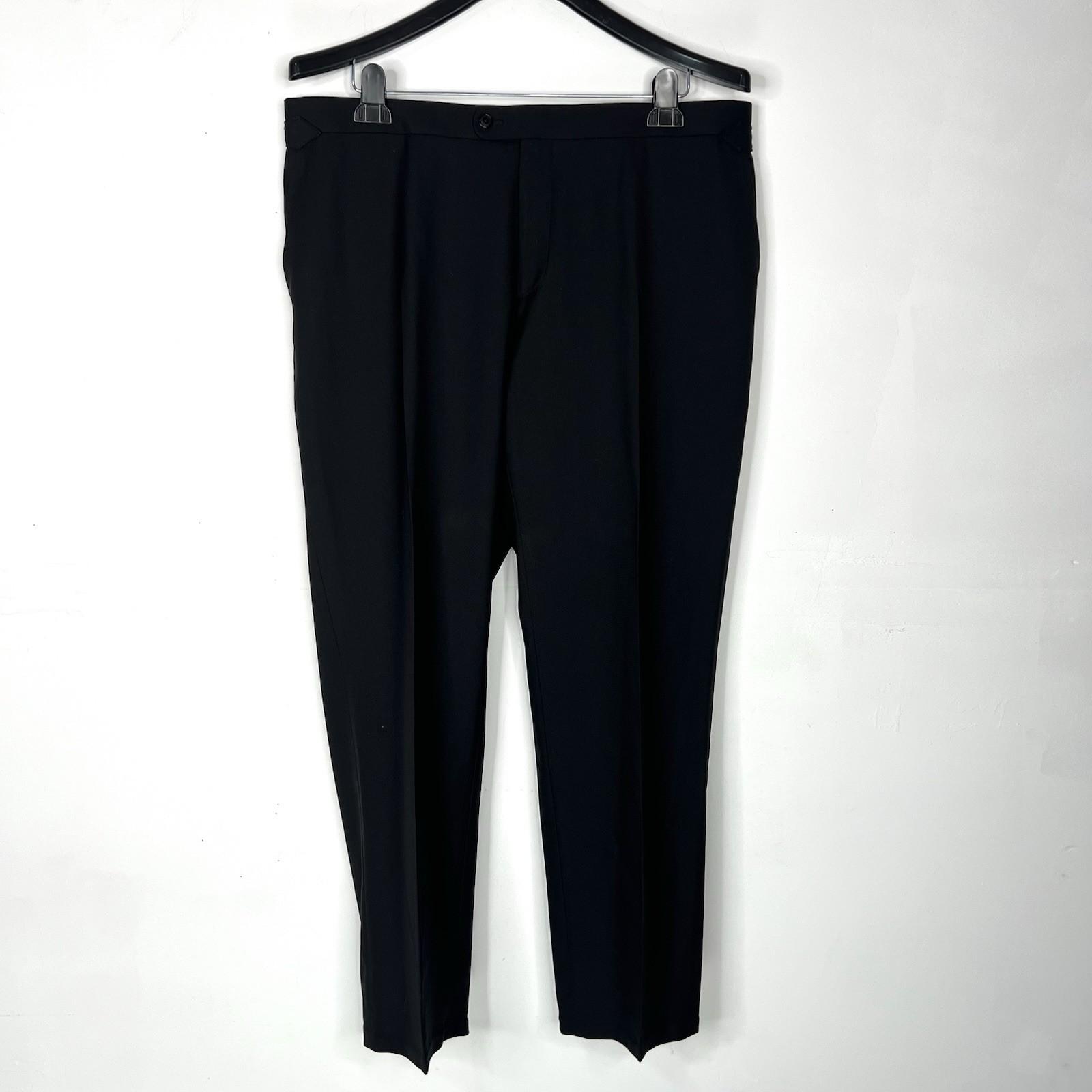 SuitSupply Slim Leg Straight Brescia Trousers Wool Pants 40x30 Black Flat Front