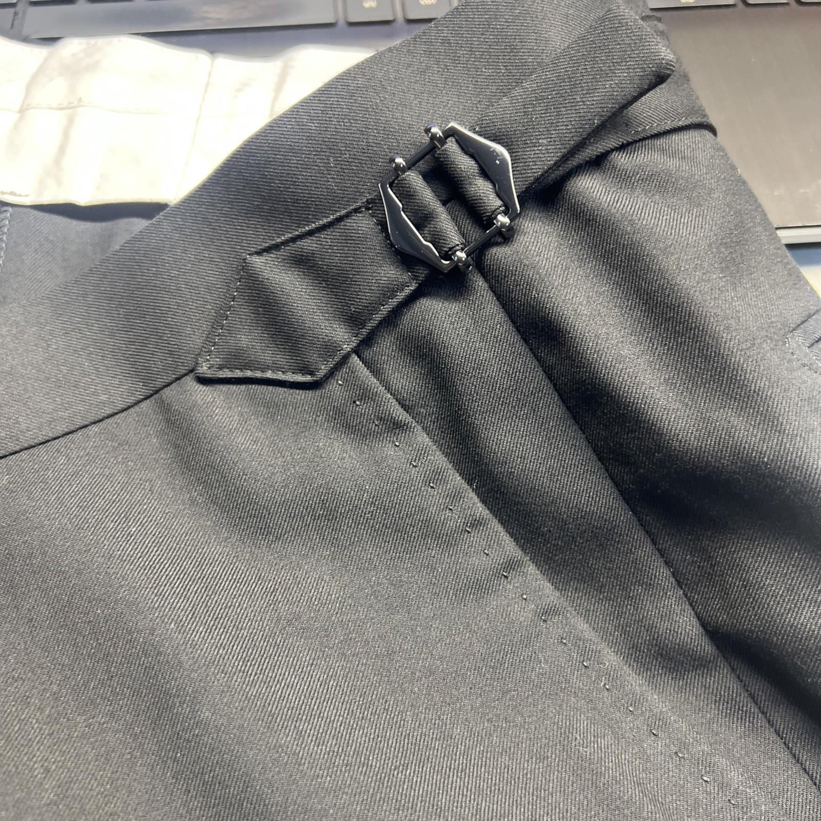 SuitSupply Slim Leg Straight Brescia Trousers Wool Pants 40x30 Black Flat Front