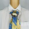 Elegant Handcrafted Necktie Necklace with a Detachable Brooch Effortlessly Chic
