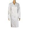 EVAN PICONE 2PC White Floral Cotton Polyester Spandex Lined Skirt Suit Size 10