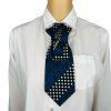 Elegant Handcrafted Necktie Necklace with a Detachable Brooch Effortlessly Chic