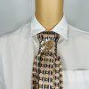 Elegant Handcrafted Necktie Necklace with a Detachable Brooch Effortlessly Chic