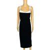 Christian Lacroix Dress L Black White Sweetheart Stretch Fitted Midi Y2K New