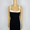 Christian Lacroix Dress L Black White Sweetheart Stretch Fitted Midi Y2K New