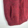 LL Bean Men Vintage Heavy Knit Zip Up Sweater M Red Lambswool Pockets High Neck