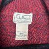 LL Bean Men Vintage Heavy Knit Zip Up Sweater M Red Lambswool Pockets High Neck