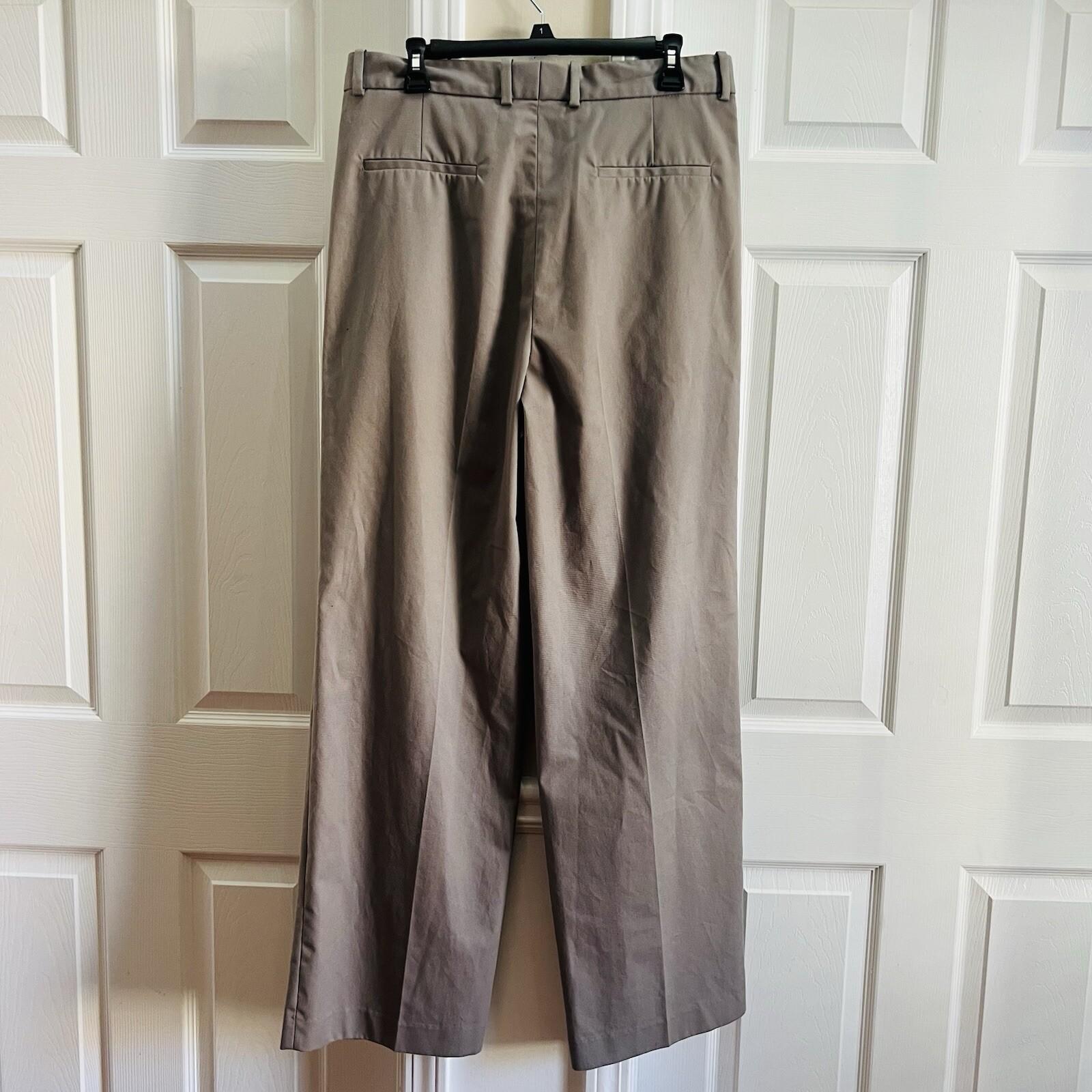 Han Kjobenhavn Cotton Polyester Pants 34x32 Khaki Pleats at Front Wide leg