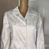 EVAN PICONE 2PC White Floral Cotton Polyester Spandex Lined Skirt Suit Size 10