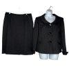 Le Suit Lush Valley Polyester Skirt Suit 18 Black Geometric Textured 2PC New