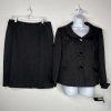 Le Suit Lush Valley Polyester Skirt Suit 18 Black Geometric Textured 2PC New