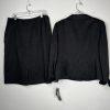 Le Suit Lush Valley Polyester Skirt Suit 18 Black Geometric Textured 2PC New