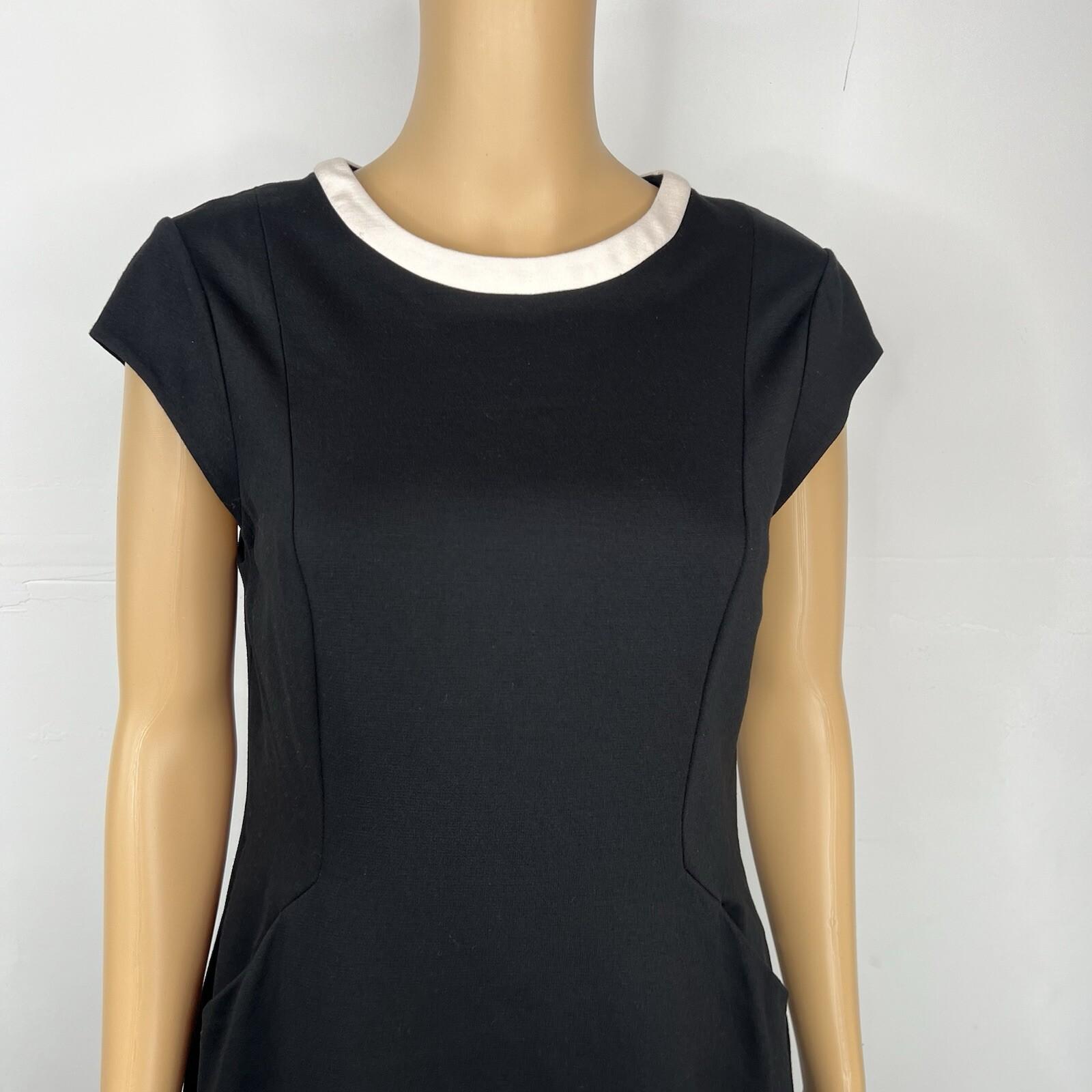 Kate Spade Viscose Spandex Mini Dress Size 2 Black A line Stretch Round Neck Y2K