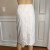 EVAN PICONE 2PC White Floral Cotton Polyester Spandex Lined Skirt Suit Size 10