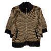 Jones NY Signature Sweater Size PP Brown Camel Cable Knit Raglan Sleeves Zipper