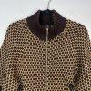 Jones NY Signature Sweater Size PP Brown Camel Cable Knit Raglan Sleeves Zipper