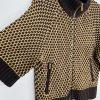 Jones NY Signature Sweater Size PP Brown Camel Cable Knit Raglan Sleeves Zipper