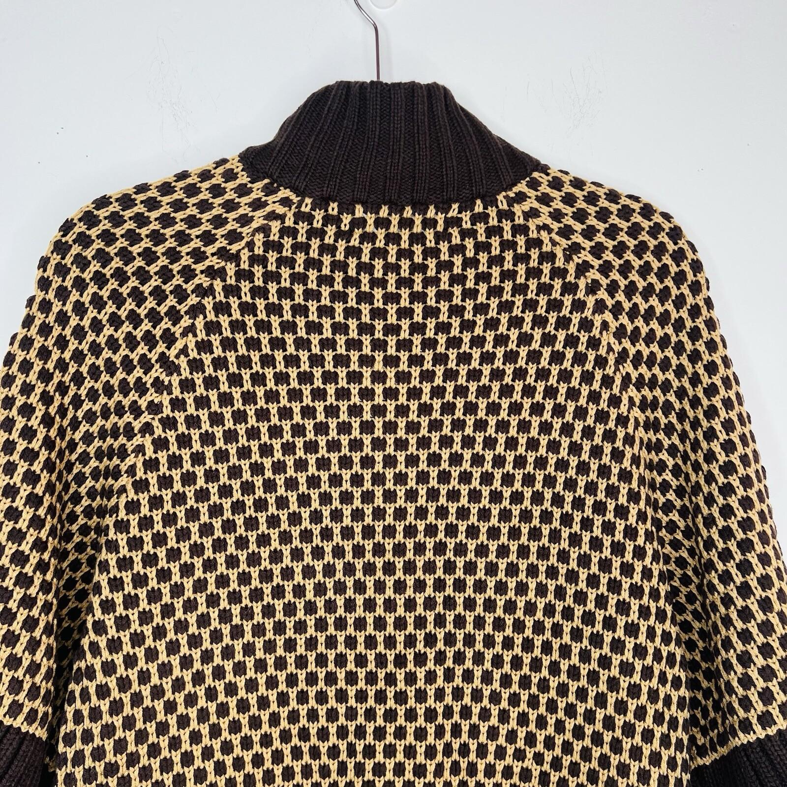 Jones NY Signature Sweater Size PP Brown Camel Cable Knit Raglan Sleeves Zipper