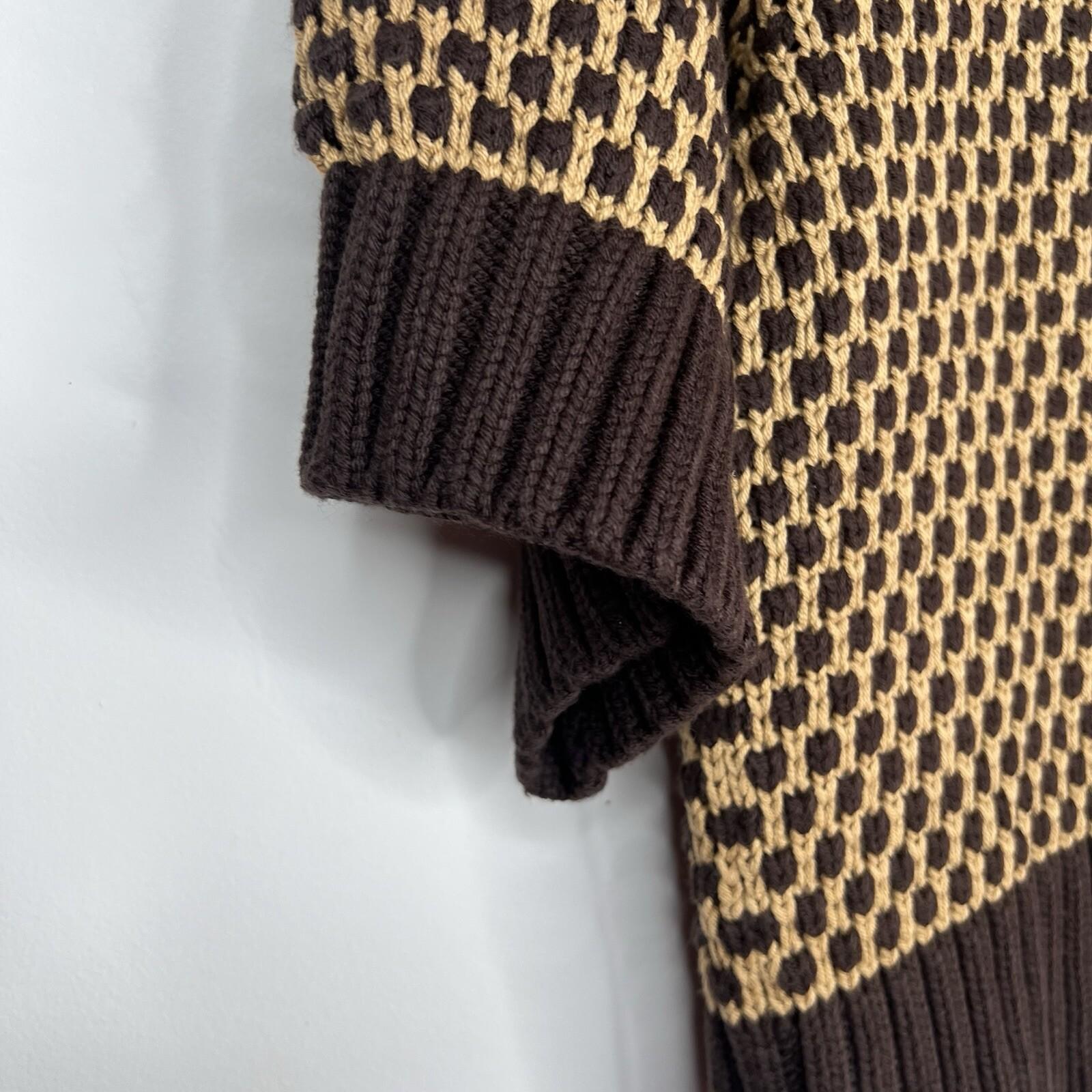 Jones NY Signature Sweater Size PP Brown Camel Cable Knit Raglan Sleeves Zipper