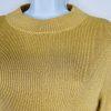 Free People French Girl Metallic Belted Sweater Dress Size L Gold Mini Knit Y2k