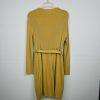 Free People French Girl Metallic Belted Sweater Dress Size L Gold Mini Knit Y2k