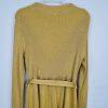 Free People French Girl Metallic Belted Sweater Dress Size L Gold Mini Knit Y2k