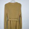 Free People French Girl Metallic Belted Sweater Dress Size L Gold Mini Knit Y2k