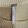 Free People French Girl Metallic Belted Sweater Dress Size L Gold Mini Knit Y2k