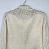 LE SUIT Cotton Metallic Blend Skirt Suit Size 6 Ivory Gold Stand Up Collar New