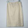 LE SUIT Cotton Metallic Blend Skirt Suit Size 6 Ivory Gold Stand Up Collar New