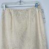 LE SUIT Cotton Metallic Blend Skirt Suit Size 6 Ivory Gold Stand Up Collar New
