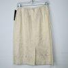 LE SUIT Cotton Metallic Blend Skirt Suit Size 6 Ivory Gold Stand Up Collar New
