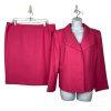 Evan Picone Women Polyester Skirt Suit Size 16P Pink Lined Shawl Collar 2PC