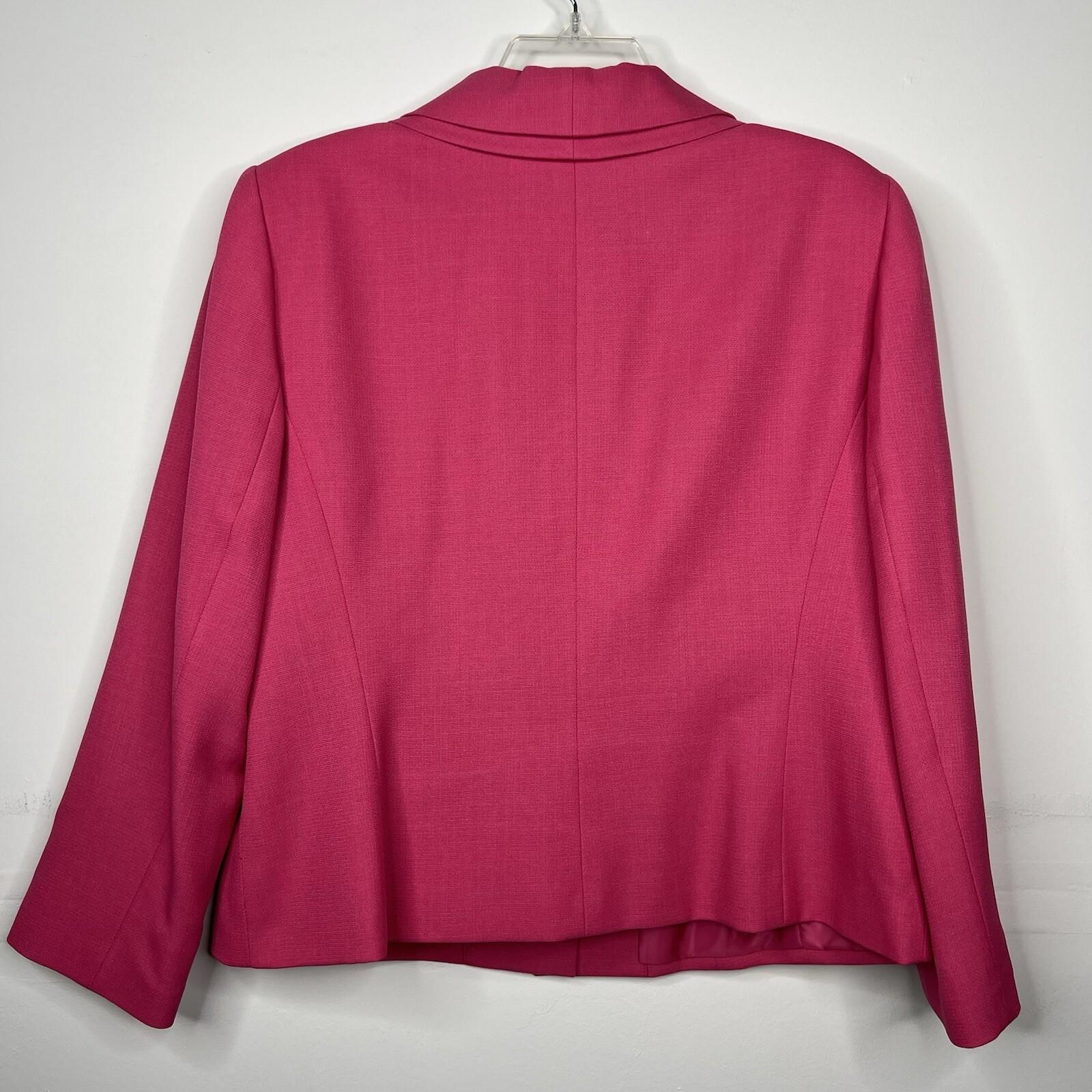 Evan Picone Women Polyester Skirt Suit Size 16P Pink Lined Shawl Collar 2PC