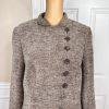 AKRIS 1PC Light Brown Wool Mohair Acrylic Nylon Lined Wrap Blazer Size 14