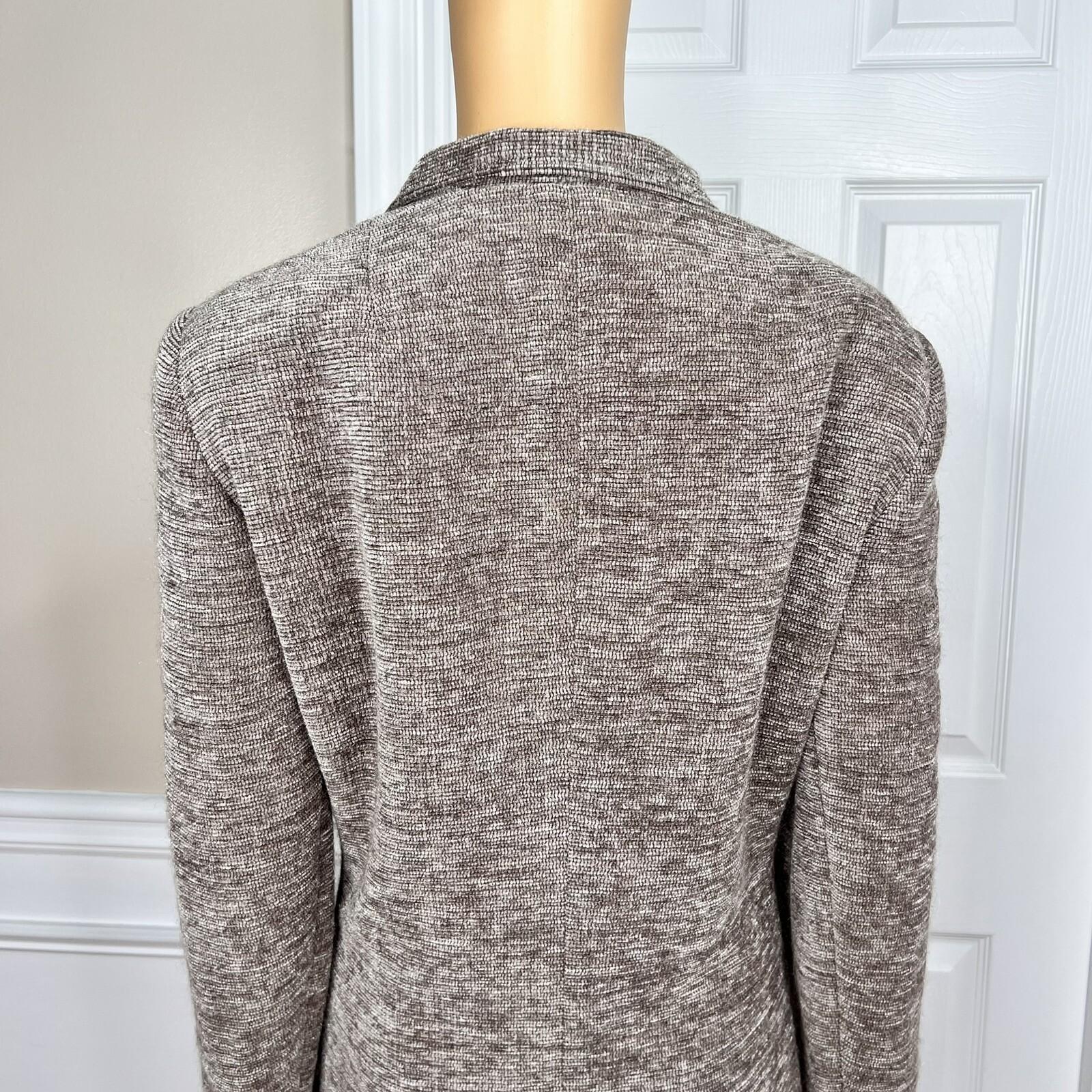 AKRIS 1PC Light Brown Wool Mohair Acrylic Nylon Lined Wrap Blazer Size 14