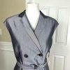 Calvin Klein Polyester Blend Skirt Suit 10 Silver Double Breasted Belted 2PC New