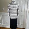 New DANILLO Women 2PC Black Beige Polyester Lined 3/4 Sleeves Skirt Suit Size 8