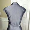 Calvin Klein Polyester Blend Skirt Suit 10 Silver Double Breasted Belted 2PC New