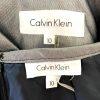 Calvin Klein Polyester Blend Skirt Suit 10 Silver Double Breasted Belted 2PC New