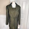Terramina Polyester Skirt Suit Size 14W Green Black Metallic Women 2Piece New
