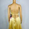 Blondie Nites Gold Maxi Gown Formal Size 9 Gold Crisscross Back Satin Romance Di