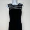 Lauren Ralph Lauren Maxi Ball Gown Dress Size 12 Black Black Sequin Mesh Stretch
