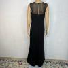 Lauren Ralph Lauren Maxi Ball Gown Dress Size 12 Black Black Sequin Mesh Stretch